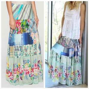 Johnny Was Sundance Mercado Patchwork Maxi Skirt